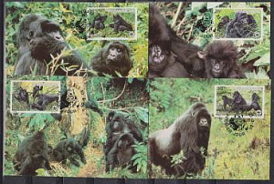 Руанда 1985, Гориллы, WWF, 4 картмаксимума